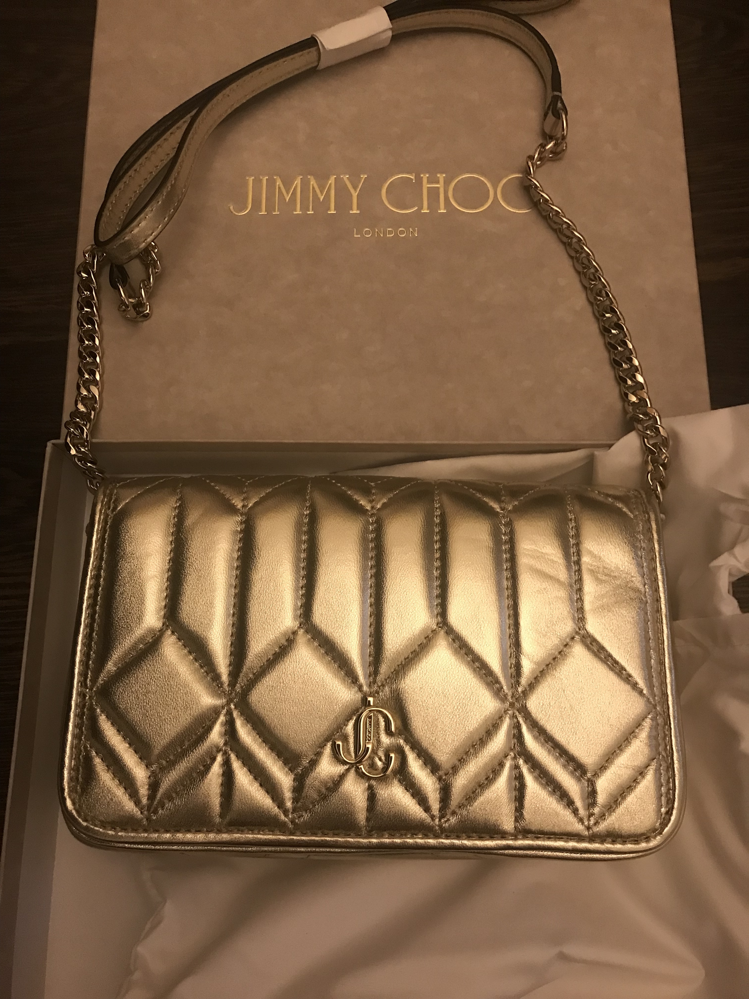Jimmy★Choo(セールでパーティーにも最適)JCロゴ入りChainWallet