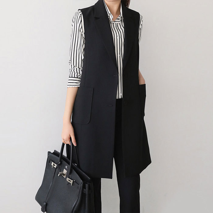 ジレ ベスト 膝丈 スリット 2XL 3XL 4XL 5XL 6XL 大きいサイズ