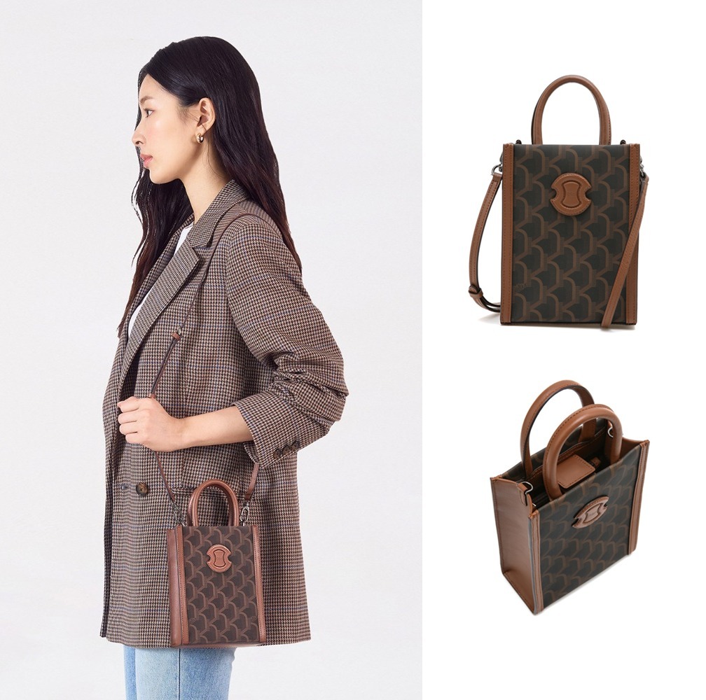 韓国大人気[rosa.K] COCO MONOGRAM TOTE COCO BROWN_XS