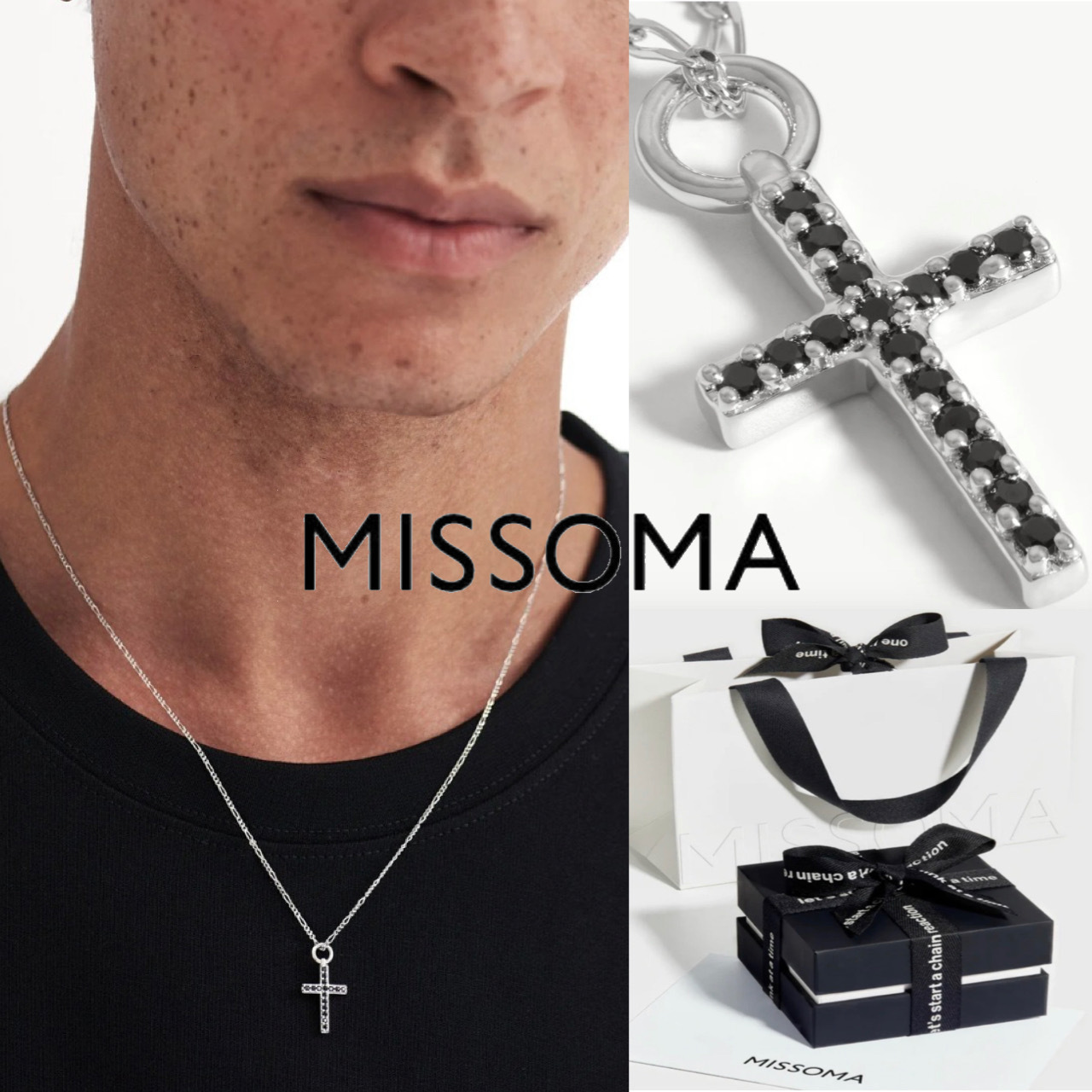 【MISSOMA】フューズド パヴェ クロス ネックレス 関税込