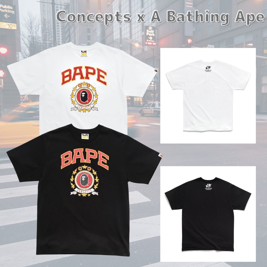 日本完売！【A BATHING APE】コラボ エンブレム Tシャツ