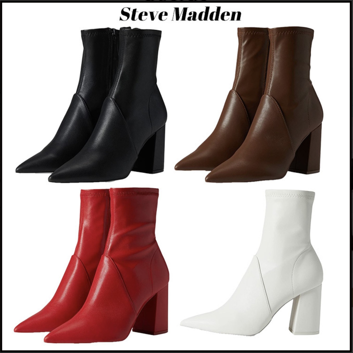 人気 Steve Madden ポイントトゥ Shake ジップ ブーツ SALE