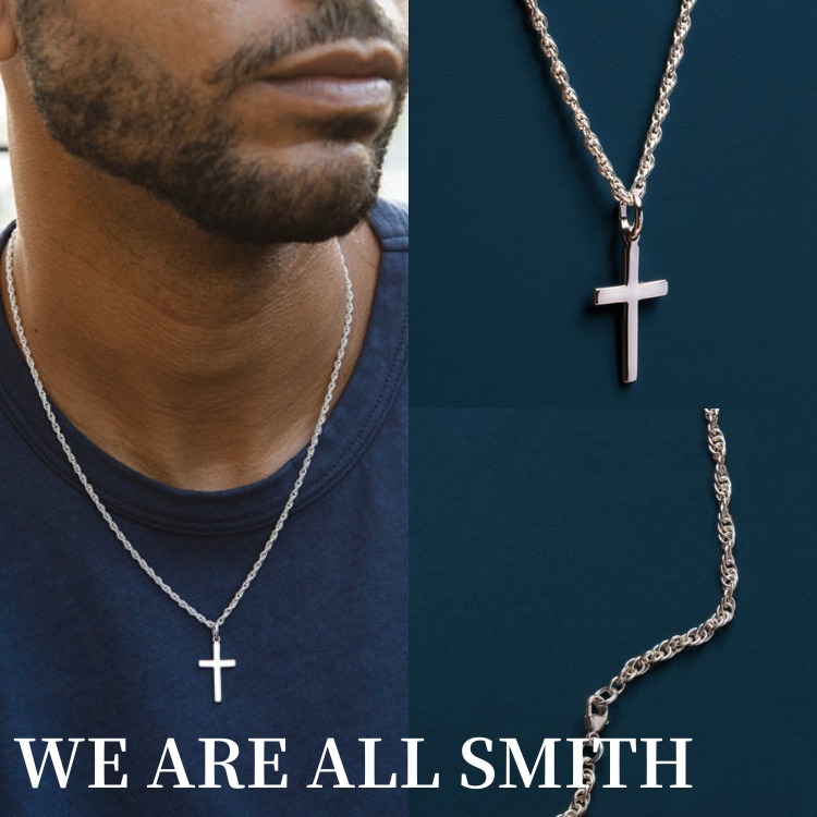 国内発送SterlingSilverCross on RopeChain【WE ARE ALL SMITH】