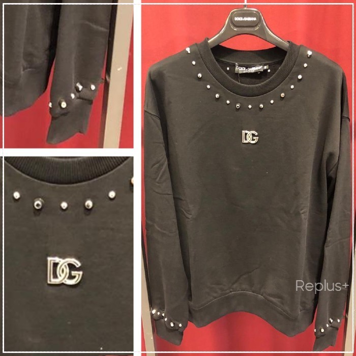 【Dolce&Gabbana】DGロゴ スウェットシャツ ブラック コットン