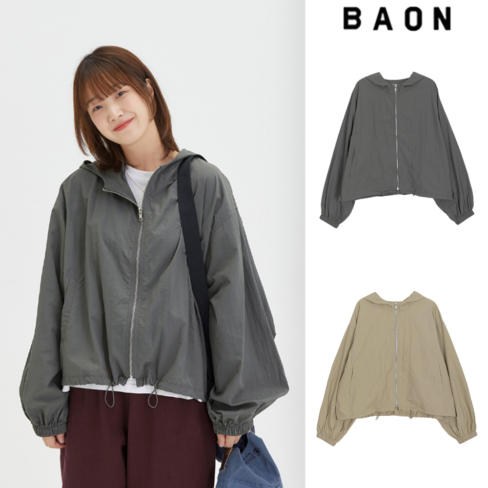 【BAON】23FW★ [BAONHAUS] Ikuka hood wind zip-up jumper