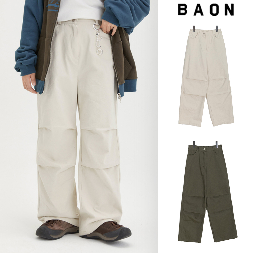 【BAON】23FW★ [BAONHAUS] parachute washed cotton banding pt