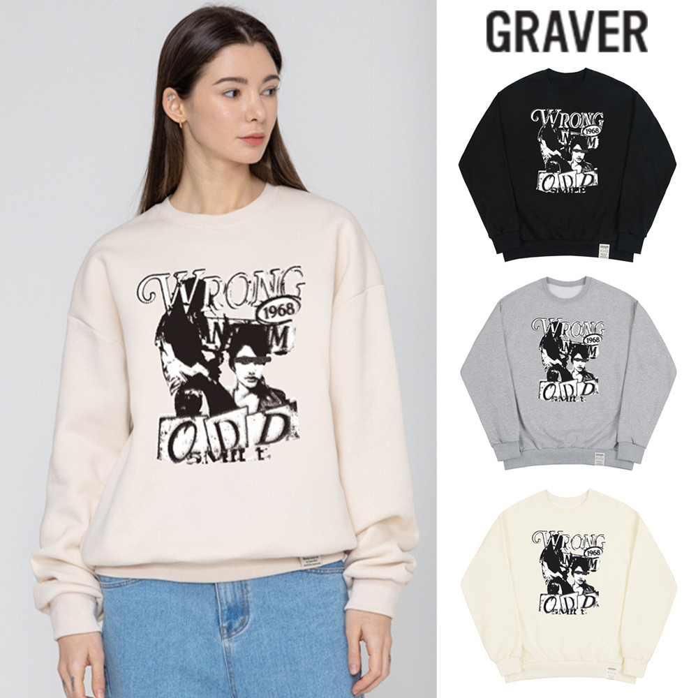 【GRAVER】23FW★ WRONG ODD SMILE Sweatshirt