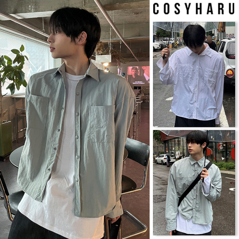 【COSYHARU】Pastel cropped nylon shirt