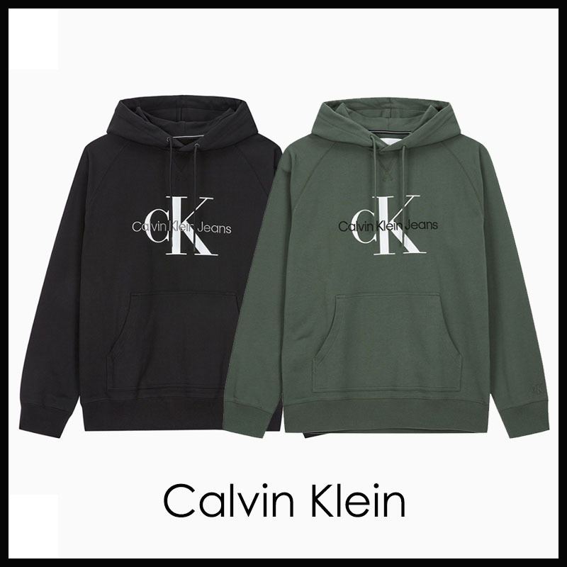 【CK JEAN】RELAXED FIT MONOGRAM LOGO HOODIEJ325245
