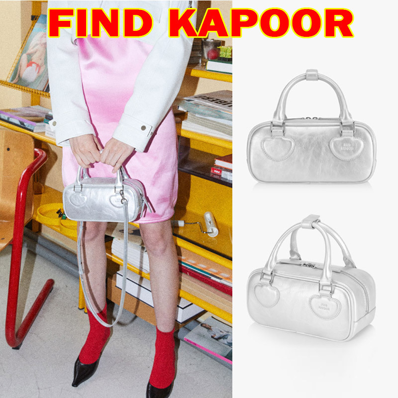 【FIND KAPOOR】HEART BLOCK BAG 22 CRINKLED - SILVER