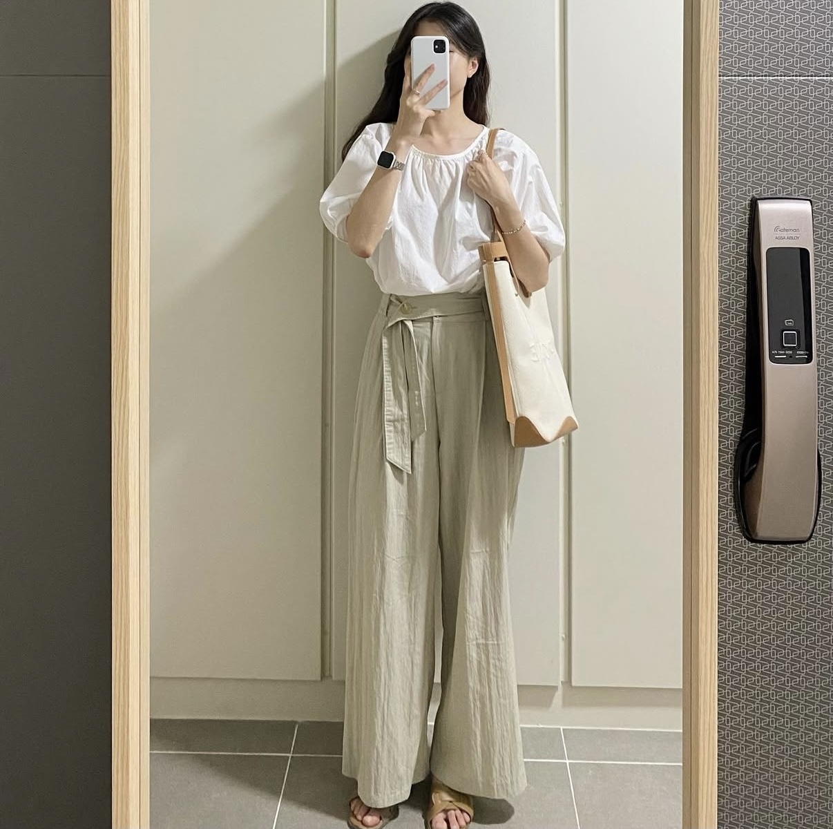 A4収納可♪【POLENE】レザー＆キャンバス《Ilo》トートバッグ