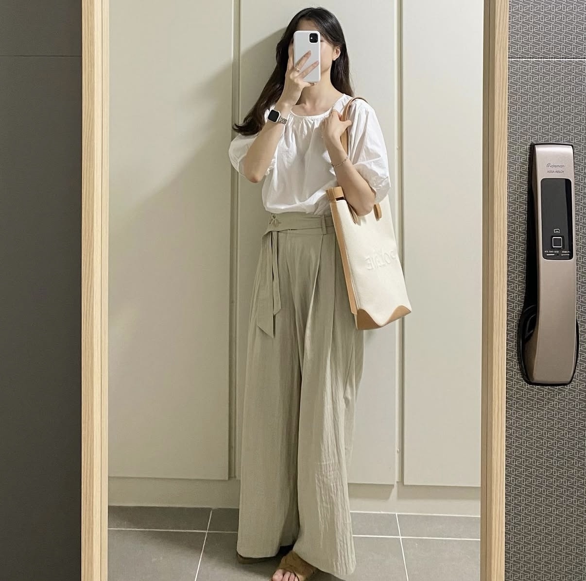 A4収納可♪【POLENE】レザー＆キャンバス《Ilo》トートバッグ