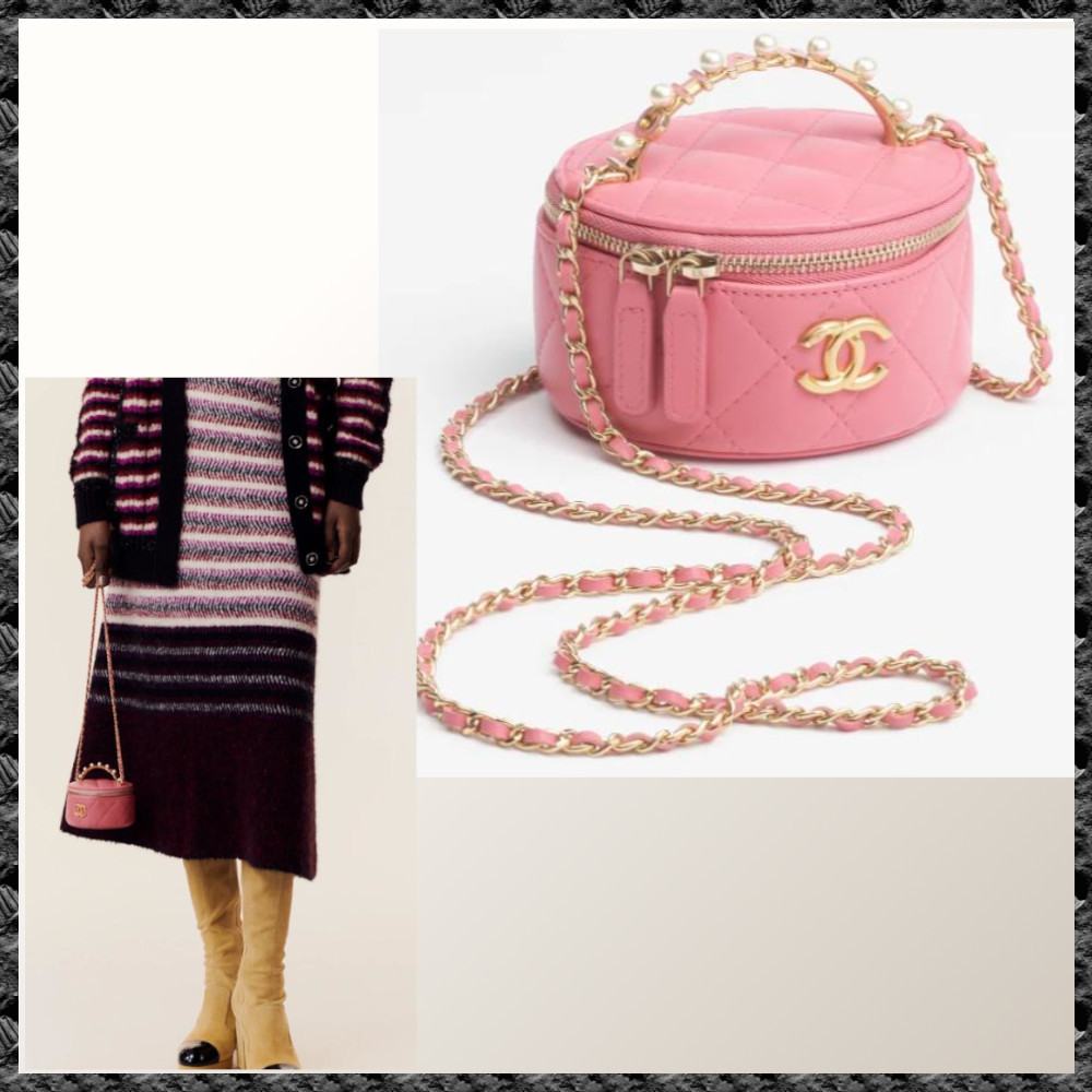 2023/24 AW◆送料込【CHANEL】チェーン付きクラッチピンクAP3423