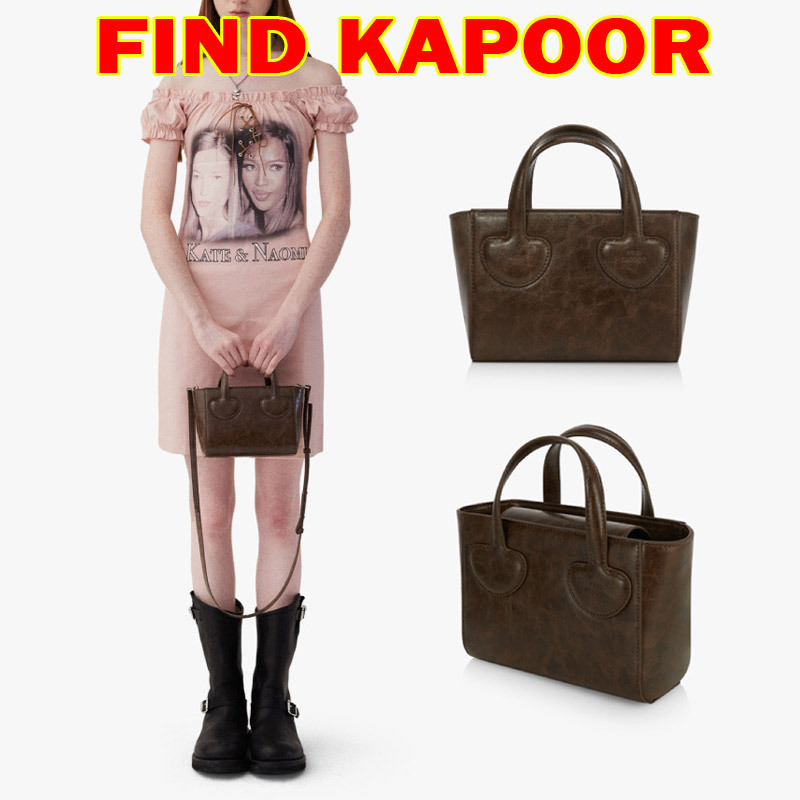 【FIND KAPOOR】HEART TOTE BAG 18 CRINKLED - BROWN
