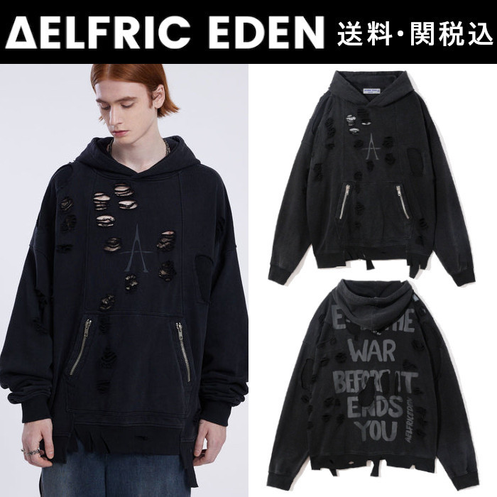 【Aelfric Eden】イレギュラー ディストレスト パーカー