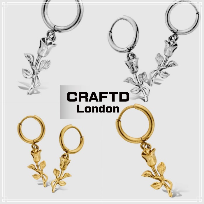 【CRAFTD London】Rose Earring ピアス(Single) 2色