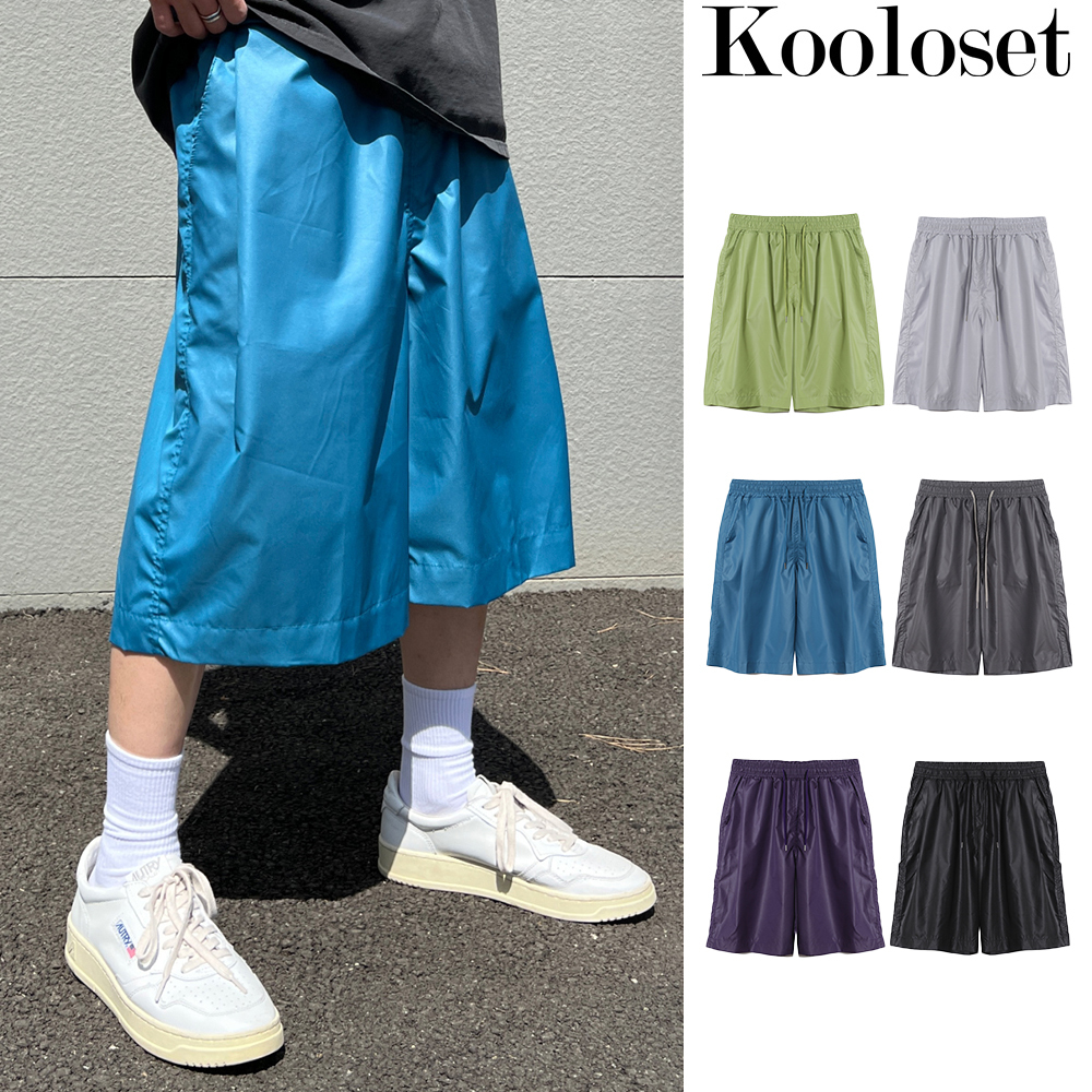 【KOOLOSET】Glossy Nylon Bermuda Pants