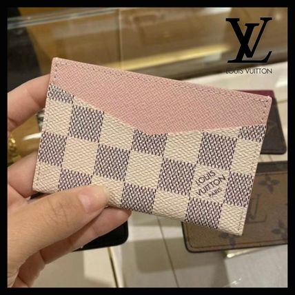 Louis Vuitton Daily Card Holder Damier Azur Rose Ballerine