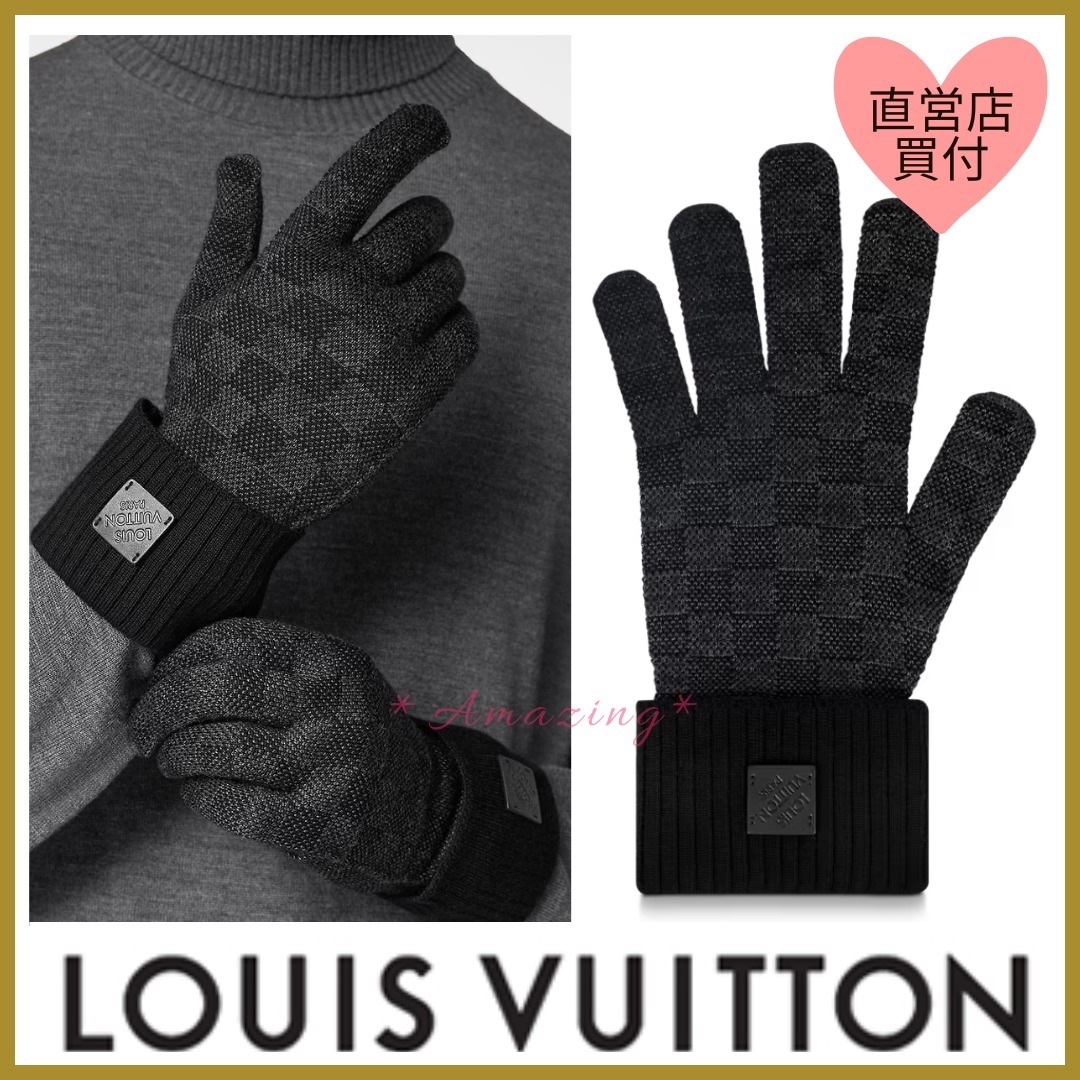 【さりげないダミエ柄が◎】手袋Louis Vuitton ゴン ネオプティ