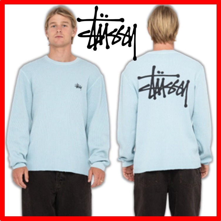 ★人気★【STUSSY】★BASIC STOCK LS THERMAL★Light Blue★