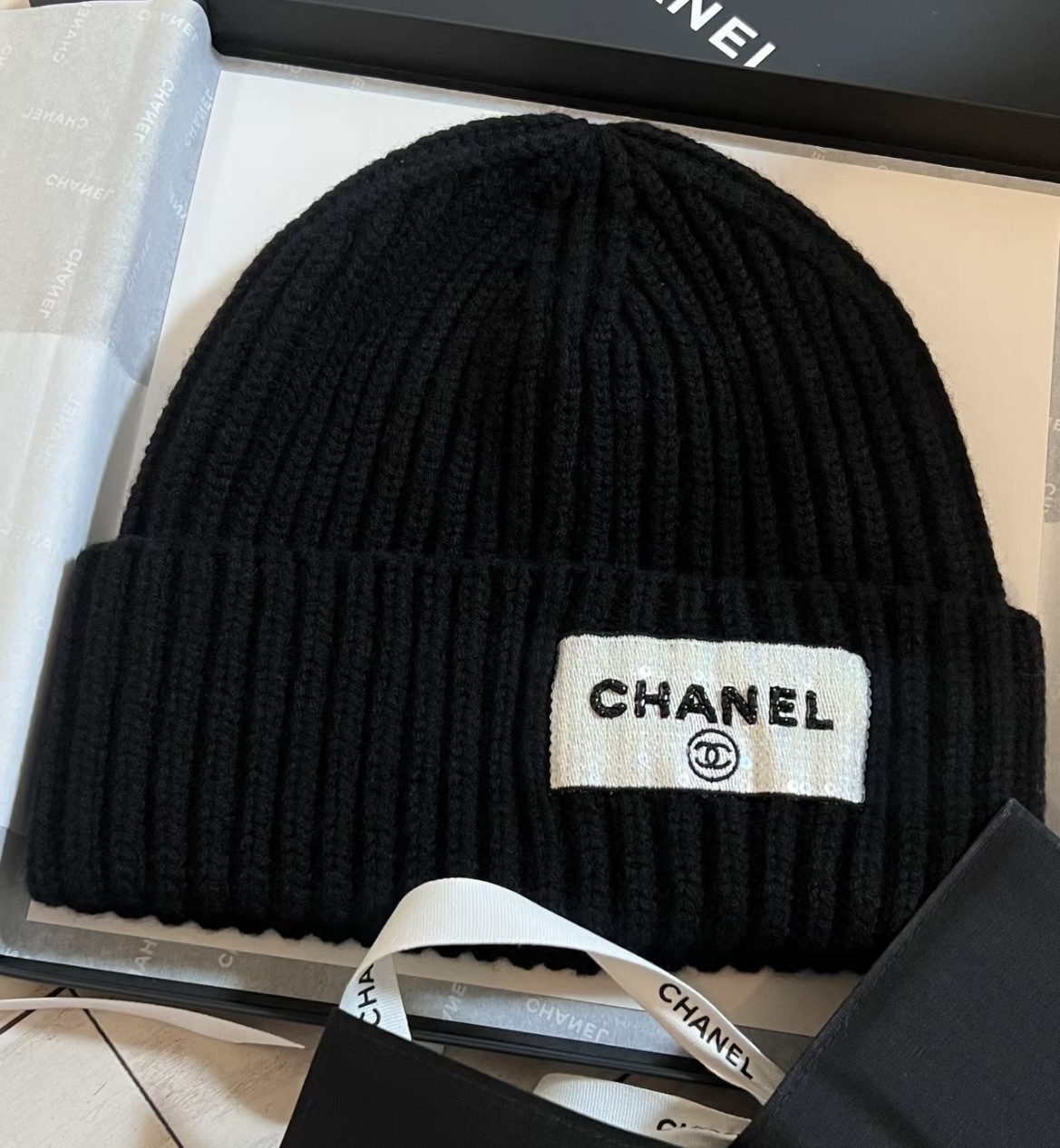 《23B》大人気！！シンプルがいい◎【CHANEL】 ロゴ ニット帽