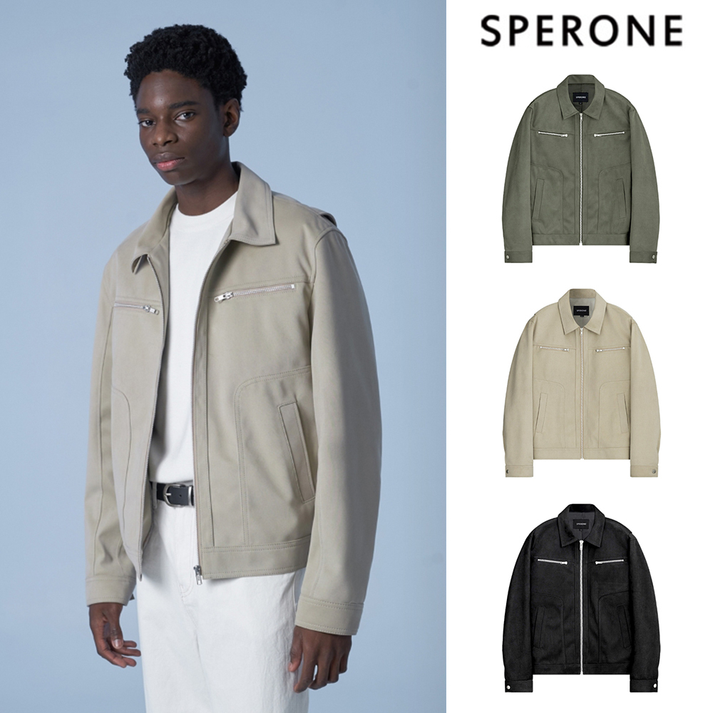 【SPERONE】23FW★ Solid suede zipper jacket