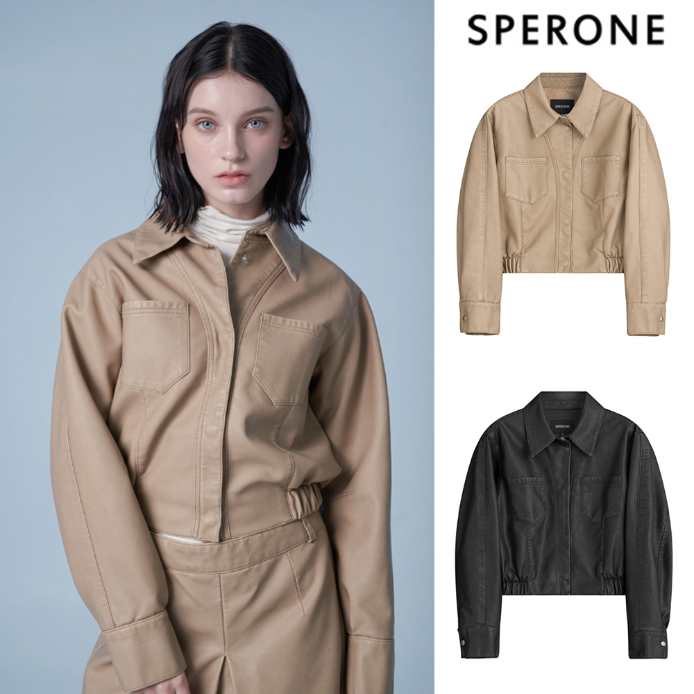 【SPERONE】23FW★ Washed double pocket crop blouson