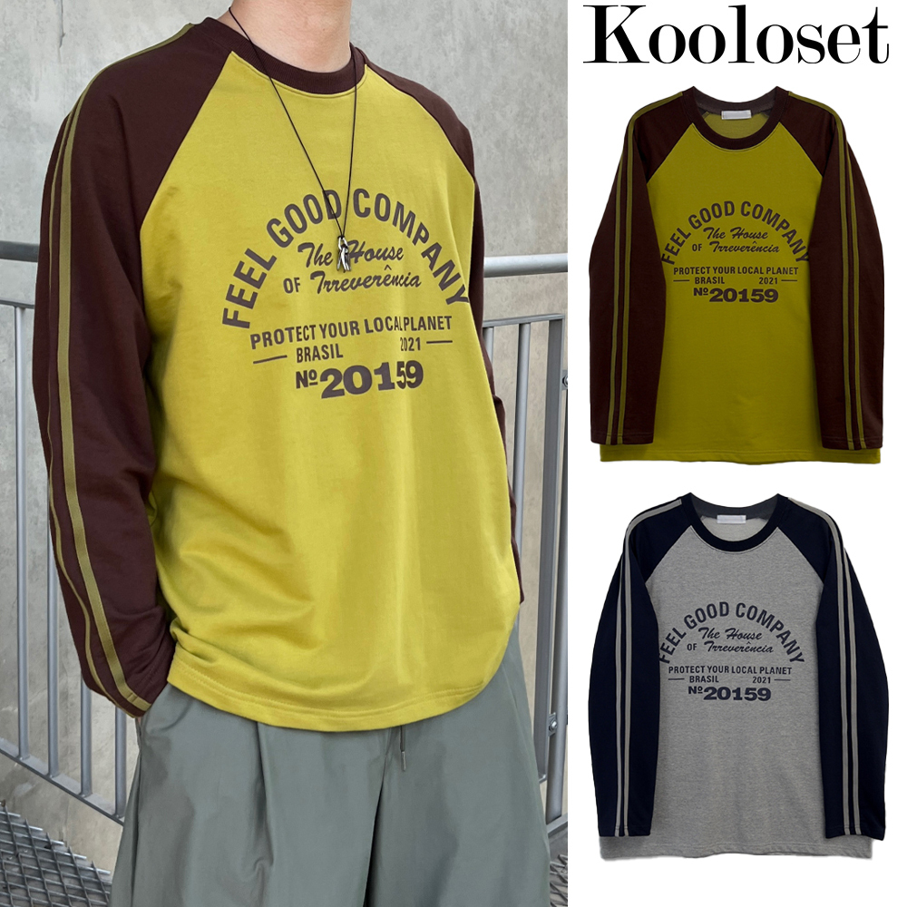 【KOOLOSET】Track Line Two Tone Long Sleeve