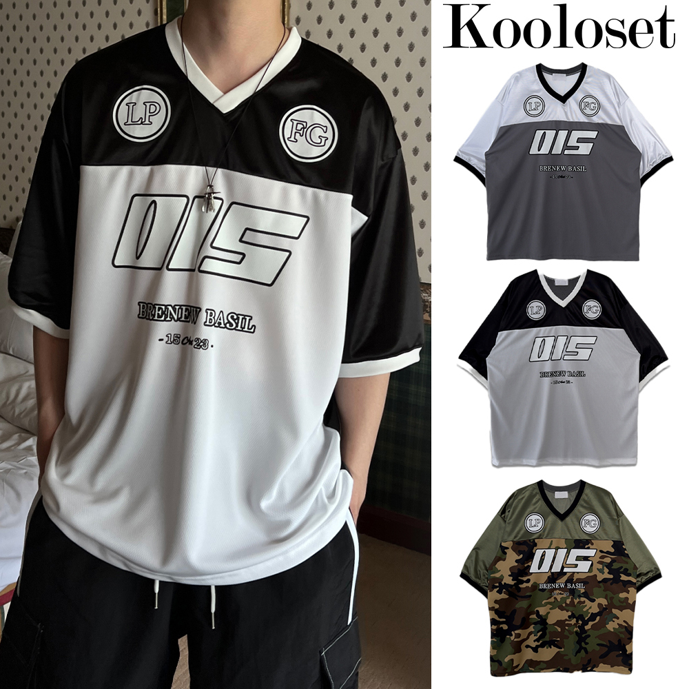 【KOOLOSET】Rugby Two-tone Hip-hop Tee