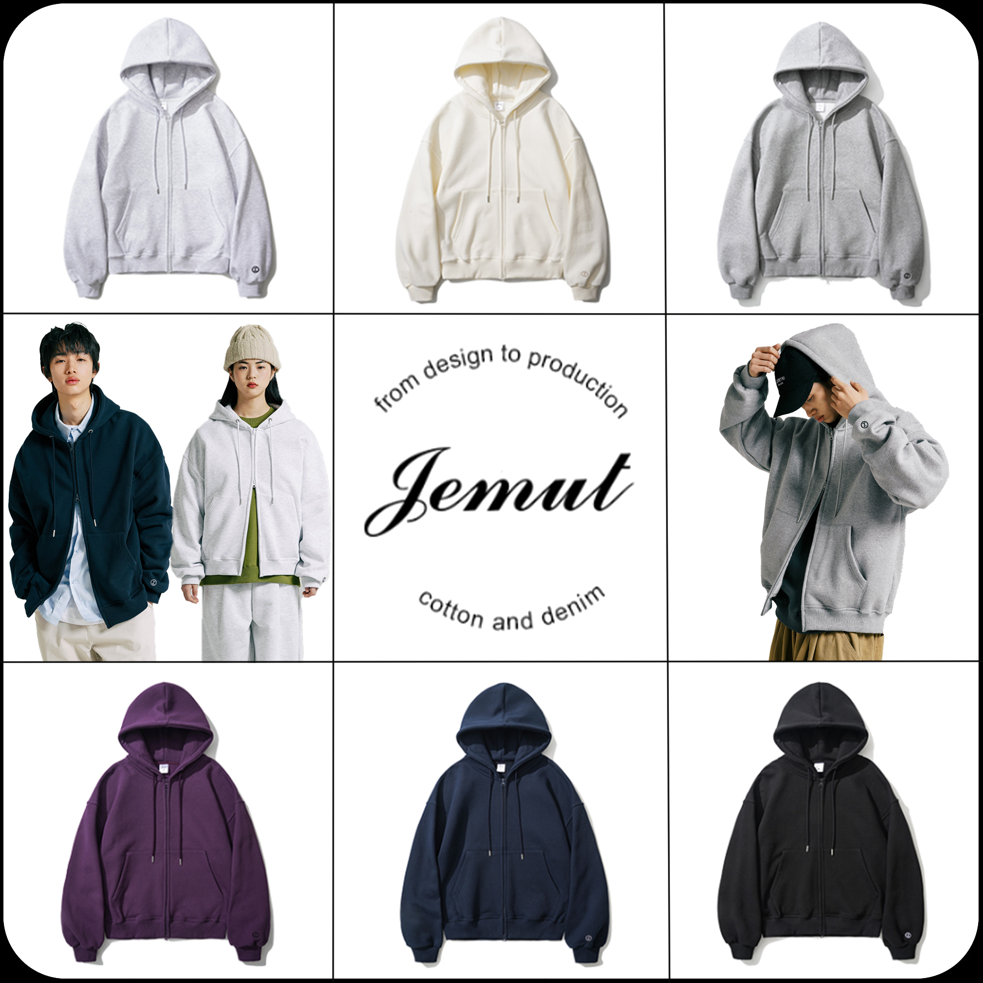 [JEMUT]★LOG OVERFIT TWOWAY NAPPING HOOD ZIP-UP