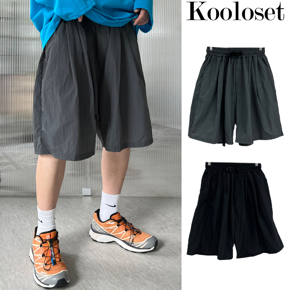【KOOLOSET】Buckle Nylon Half Pants