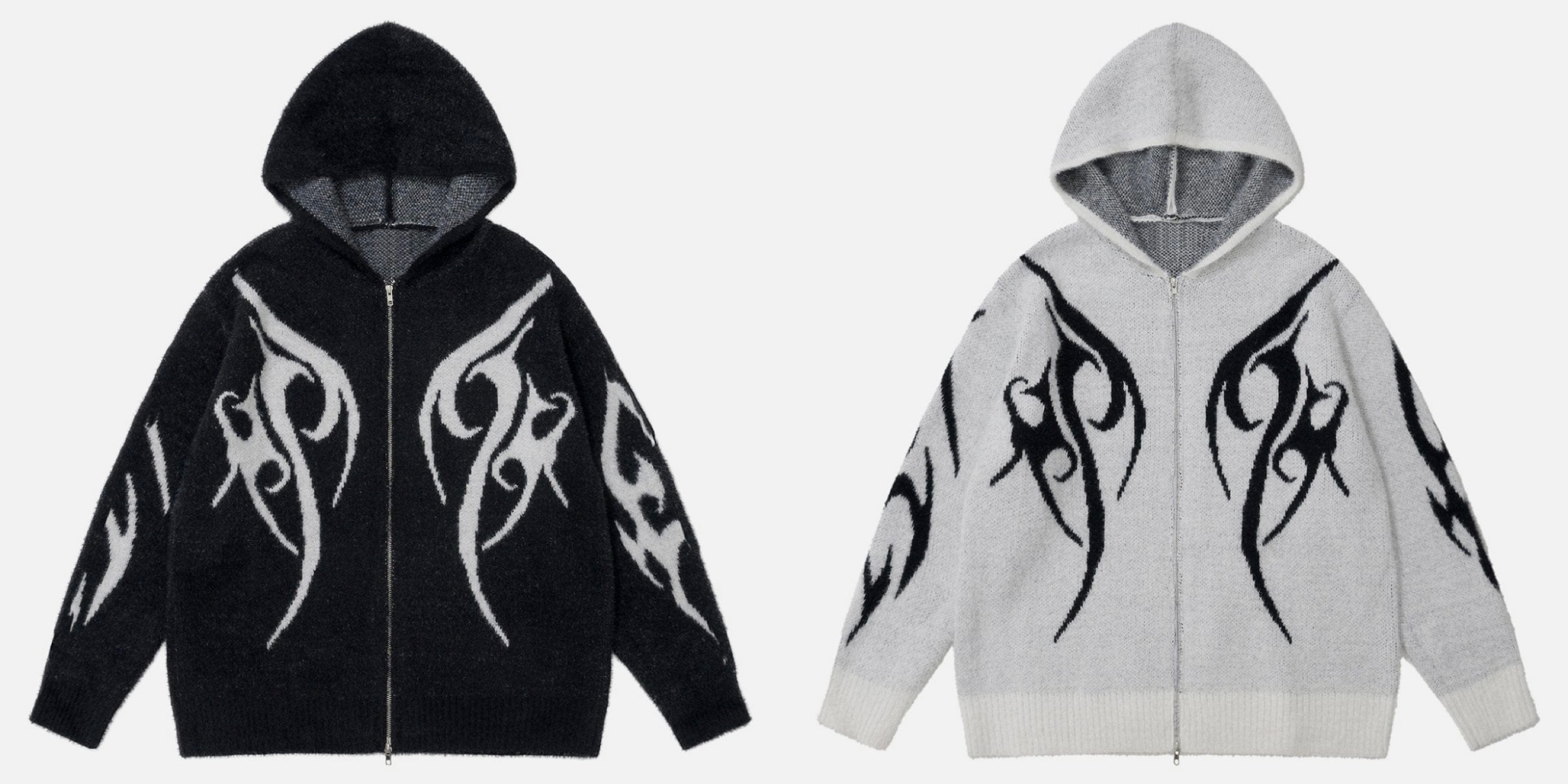 国内で当店のみ Nevstudio - Flame Graphic Sweater Hoodie