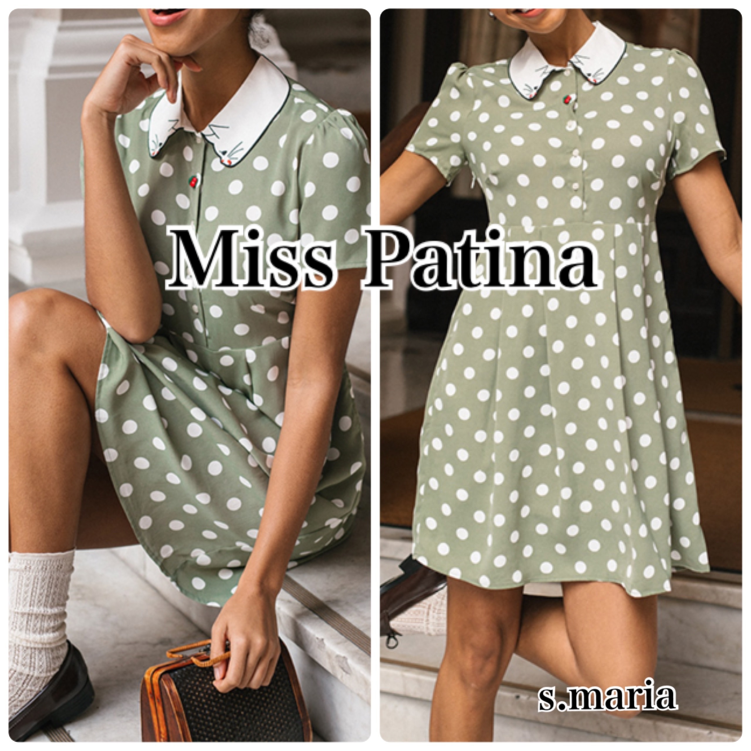 【Miss Patina】キャットデザインカラードレス*送料・関税込