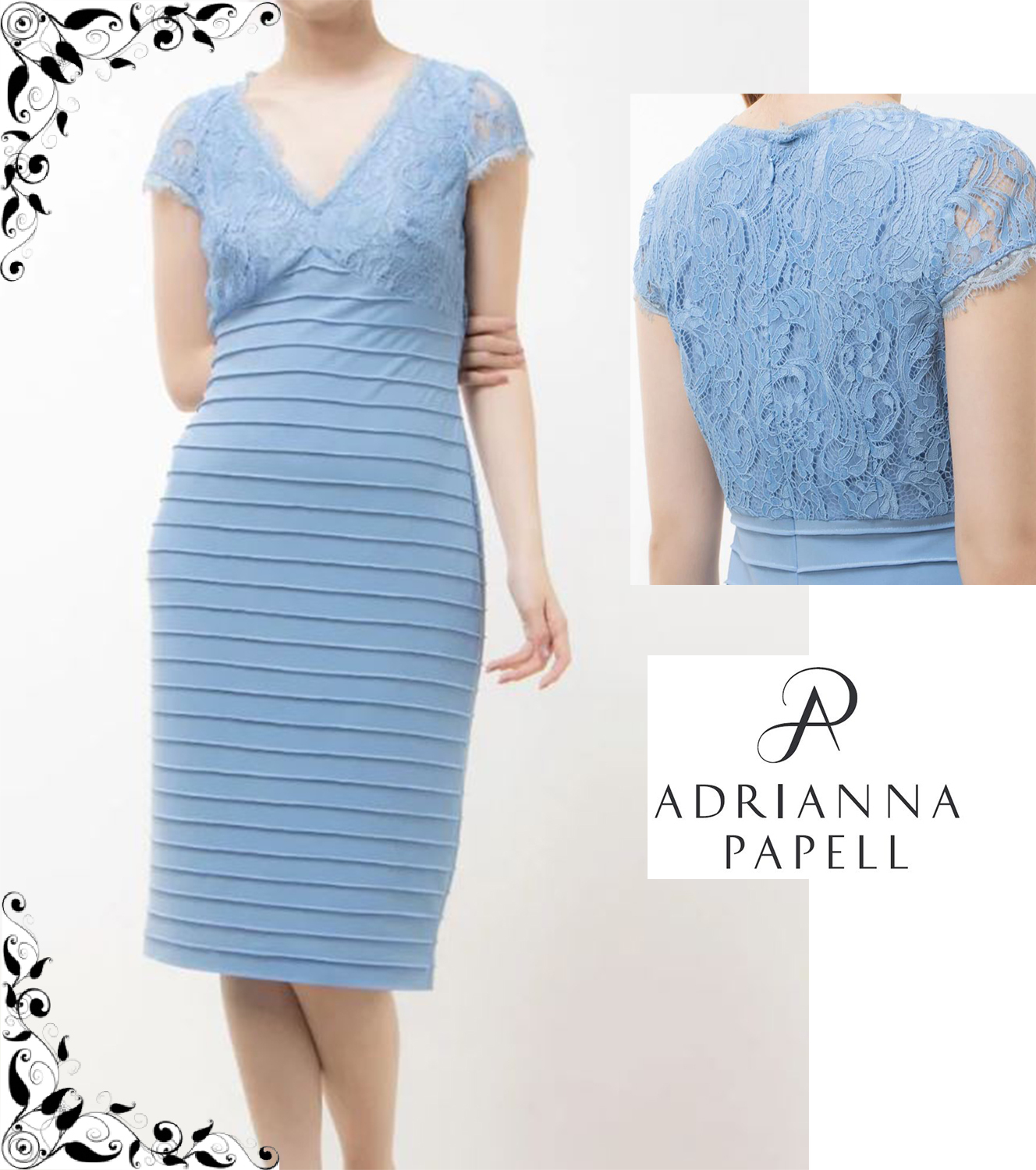 Adrianna Papell☆国内配送☆レーストップドレス
