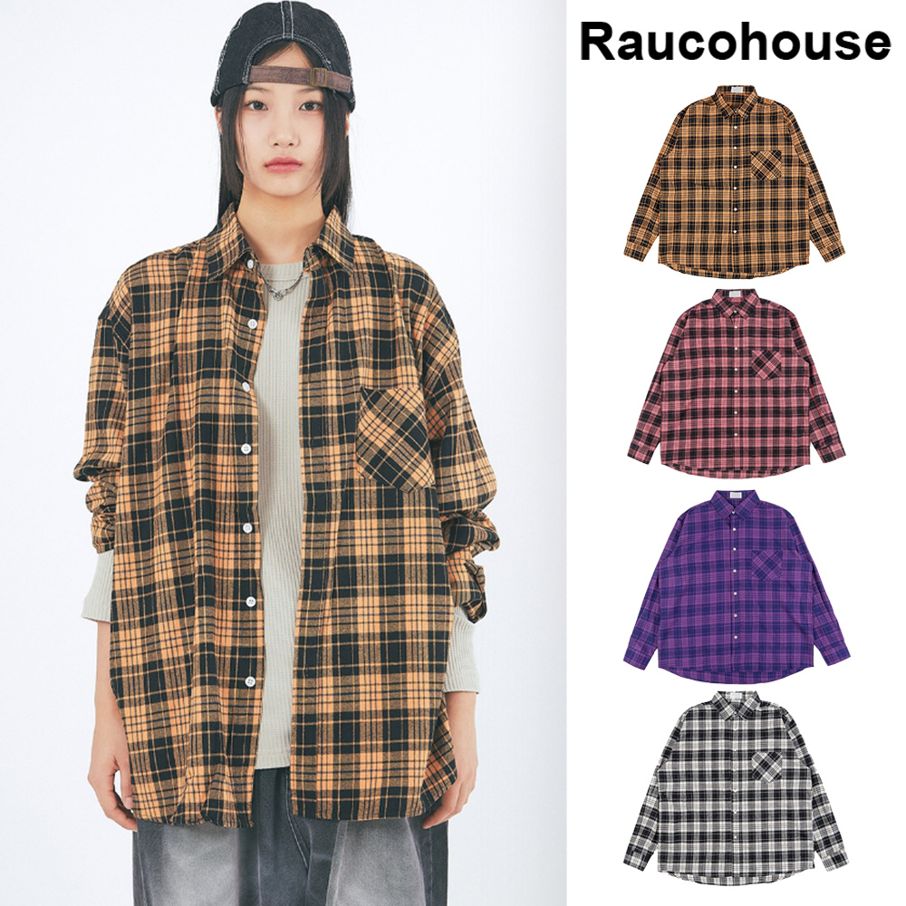 【Raucohouse】Memphis over tartan check shirt