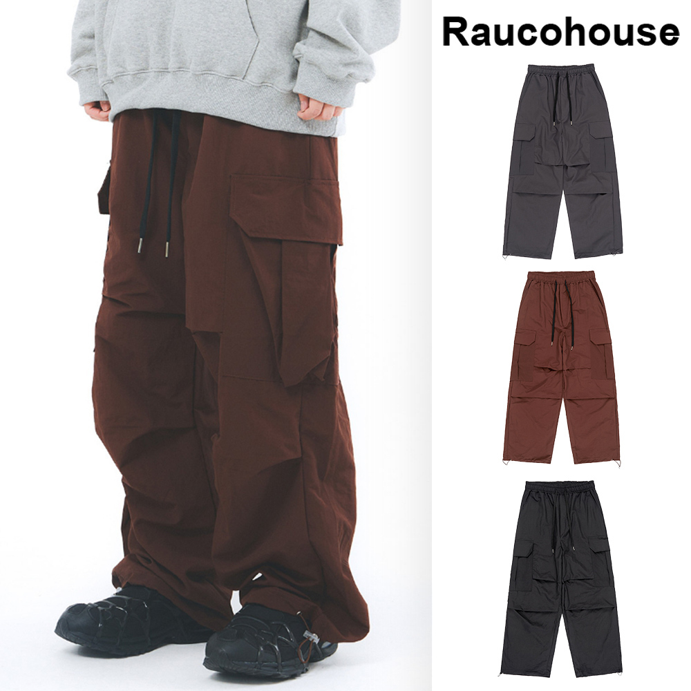 【Raucohouse】Charming wide banding cargo pants