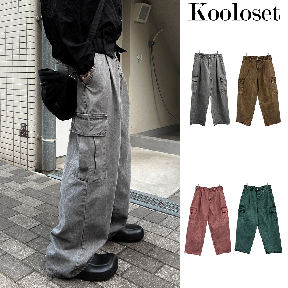 【KOOLOSET】Pigment Washed Cargo Pants