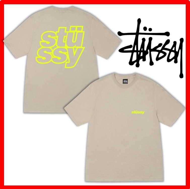★人気★【STUSSY】★STUSSY STACKED TEE★Tシャツ★Khaki★
