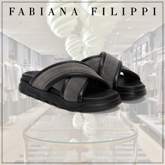 [FABIANA FILIPPI] レザープラットフォームサンダル