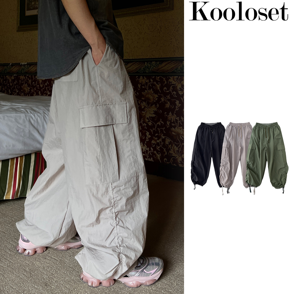 【KOOLOSET】OG Nylon Shirring Cargo Pants