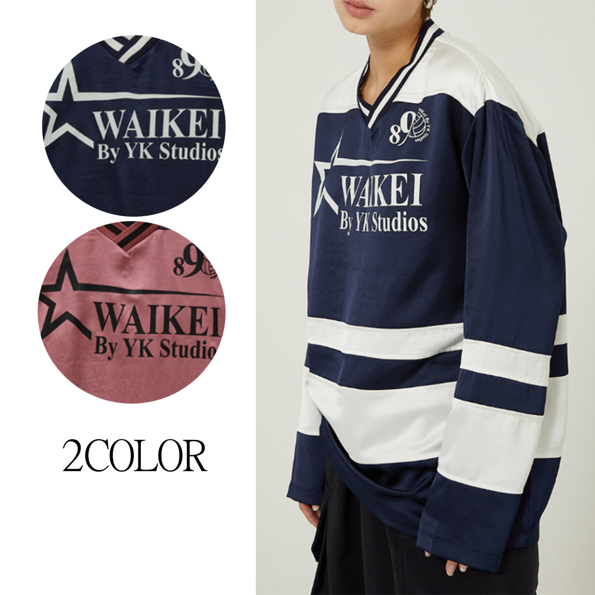 Tシャツ・カットソー Wai Kei Sports V neck long sleeve tshirts BKS716