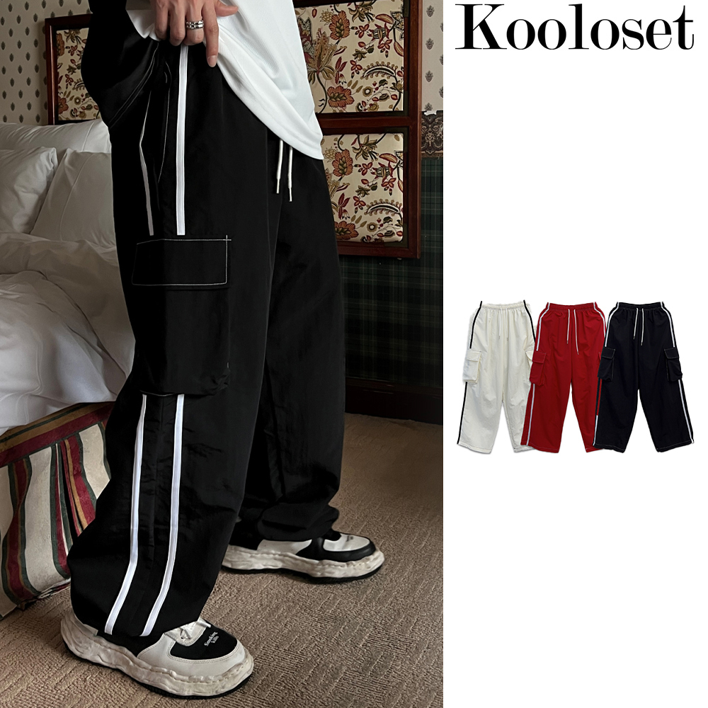 【KOOLOSET】Nylon Trackline Cargo Pants
