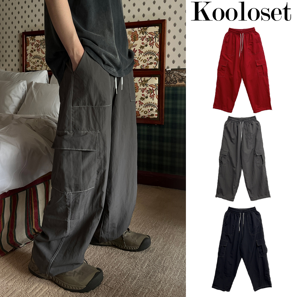 【KOOLOSET】Nylon Stitch Cargo Pants