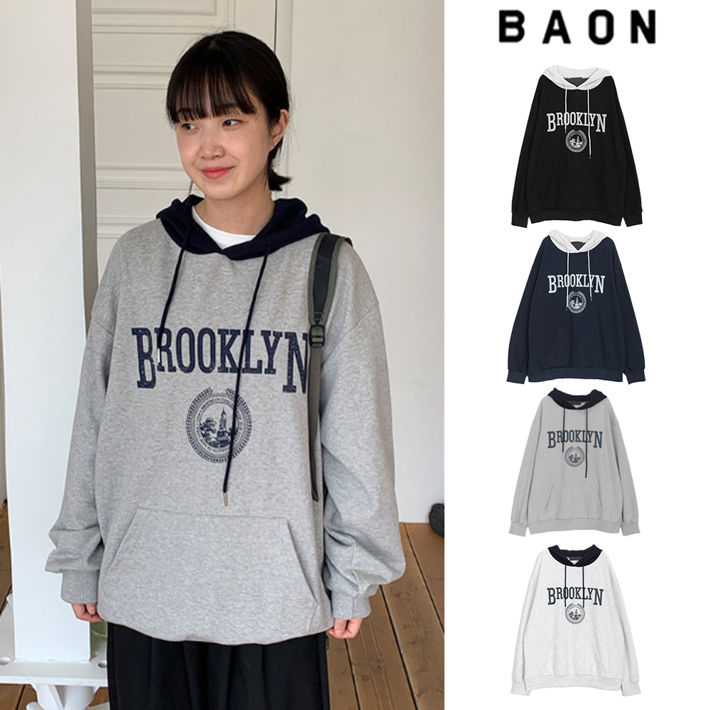【BAON】[unisex] Alon printing color matching over hoodie