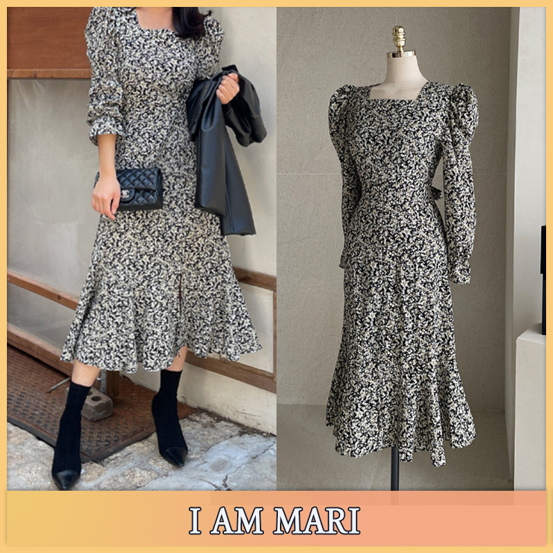 【I AM MARI】アビルフラワーシャーリングワンピース