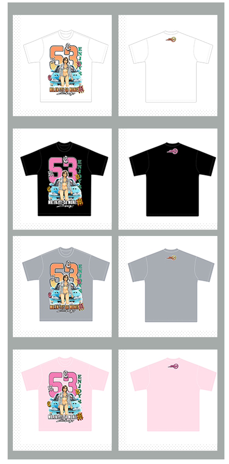 MEDM×頭文字D 4色Tシャツ プリント ロゴ カジュアル 男女兼用 MEDM×頭文字D 4色Tシャツ プリント ロゴ カジュアル 男女兼用