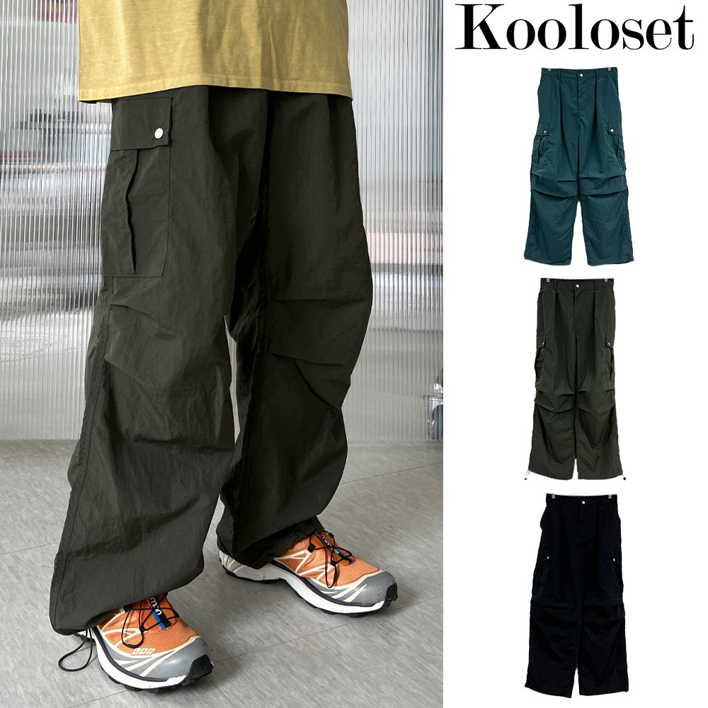 【KOOLOSET】Hip Snap Nylon Cargo Pants