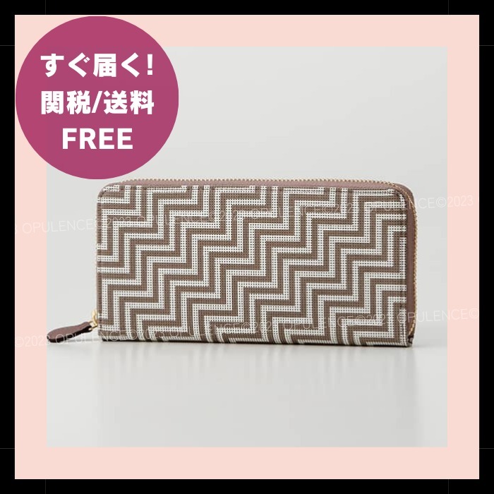 INDEN 印伝 シェブロン ラウンドジップ 長財布 ロングウォレット