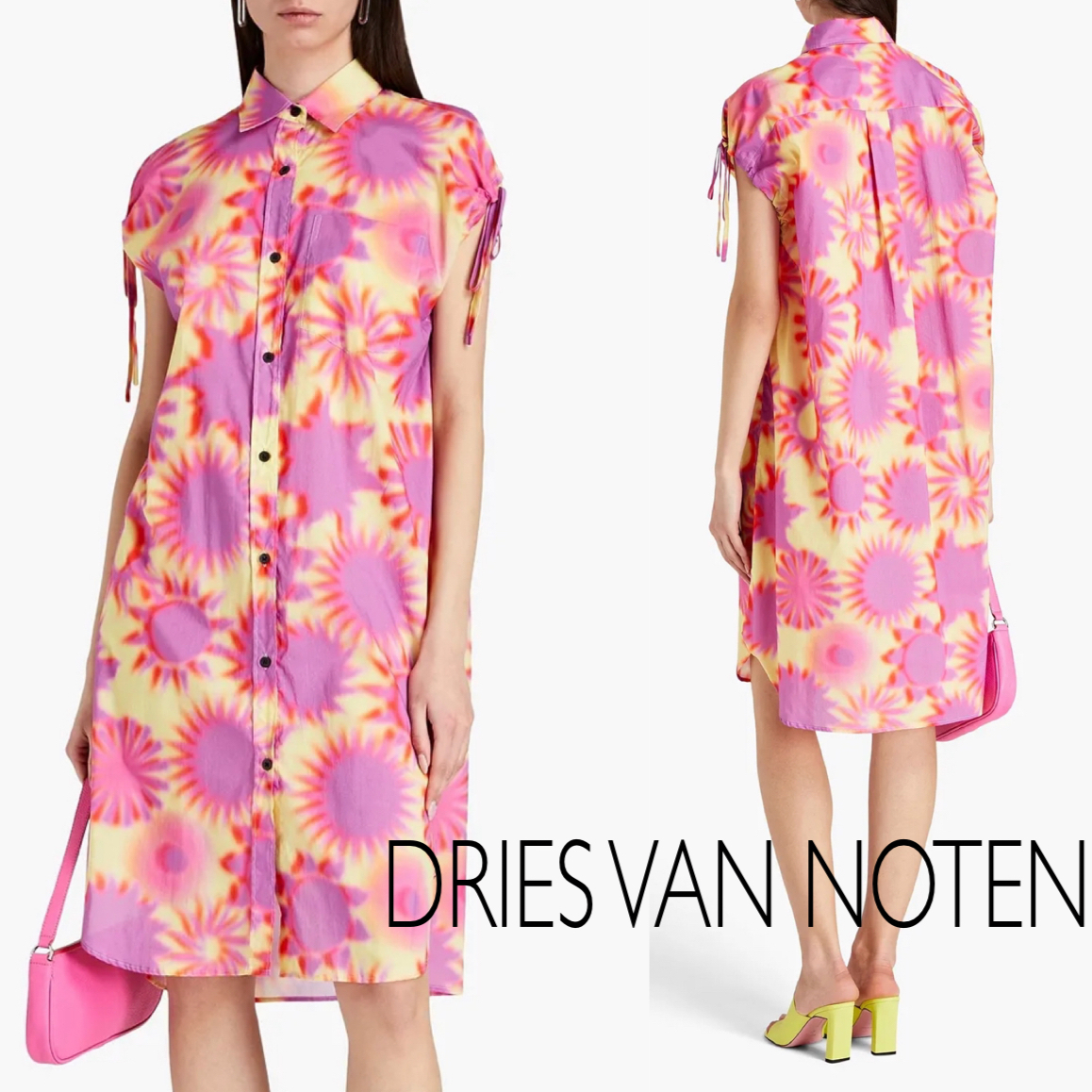 プリント柄★コットン★シャツワンピース★ DRIES VAN NOTEN