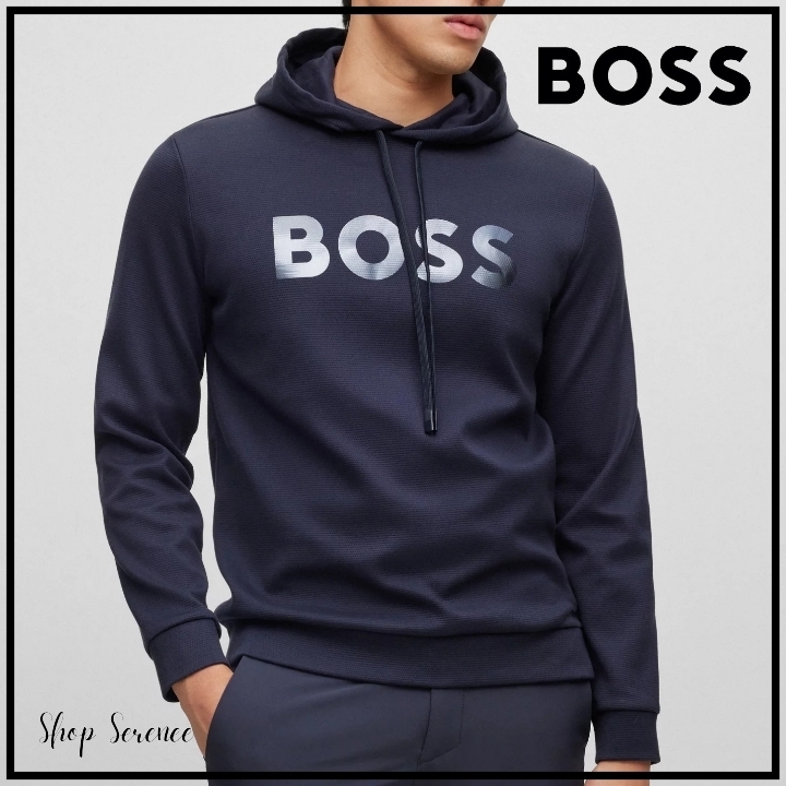 国内発☆関税込【Hugo Boss】パーカー ミラーエフェクトロゴ